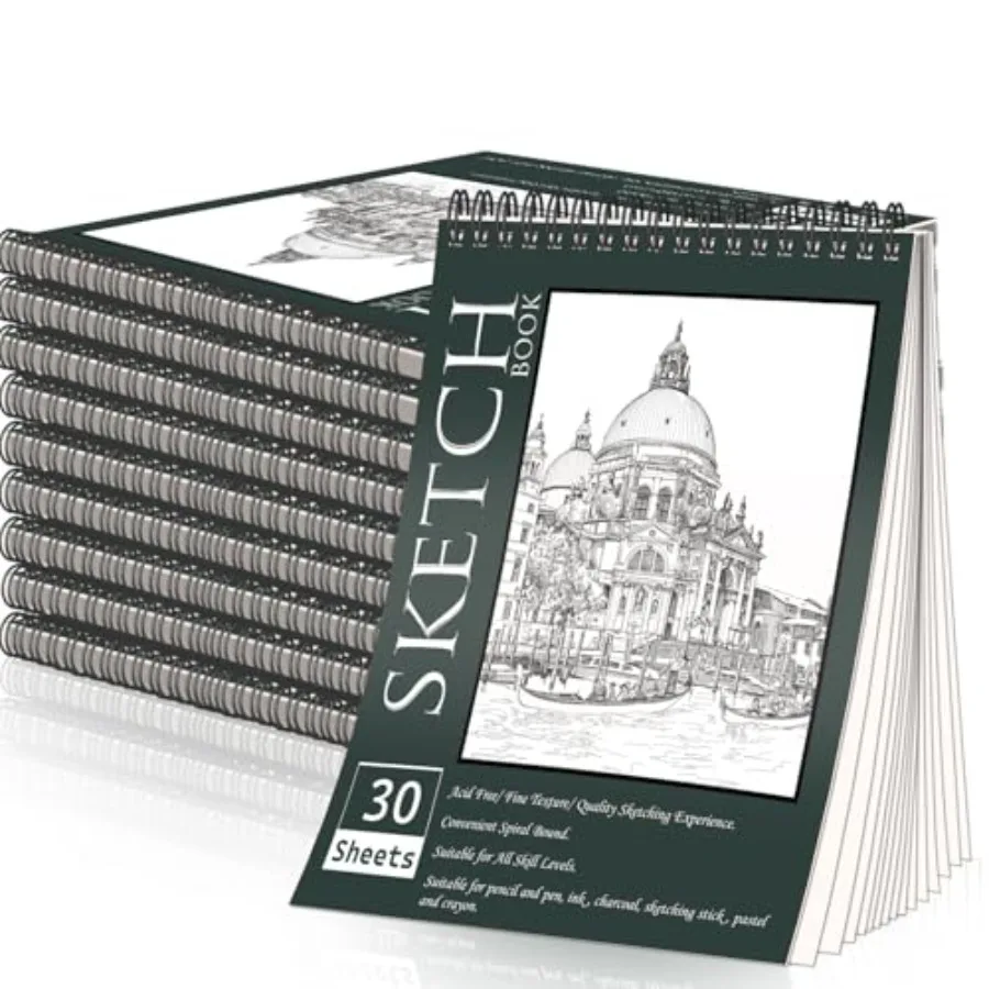 10 Pack Sketch Books 8.5 x 11 Top Spiral Bound Sketch Pad for Artistic Drawing and Journaling Bulk Sketchbook with 300 Sheets T
10 Pack Sketch Books 8.5 x 11 Top Spiral Bound Sketch Pad for Artistic Drawing and Journaling Bulk Sketchbook with 300 Sheets T