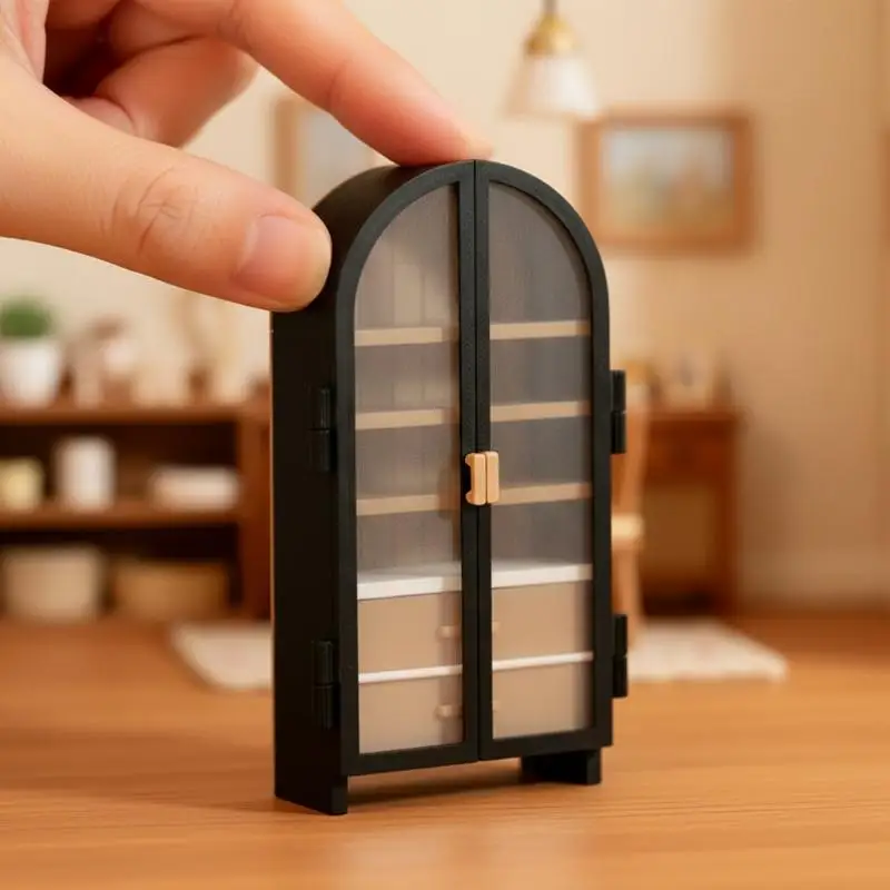 1/12 Miniature Dollhouse Arched Display Cabinet Mini Black Storage Cabinet 1:12 Scale Furniture Wardrobe Living Room Scene Decor
1/12 Miniature Dollhouse Arched Display Cabinet Mini Black Storage Cabinet 1:12 Scale Furniture Wardrobe Living Room Scene Decor