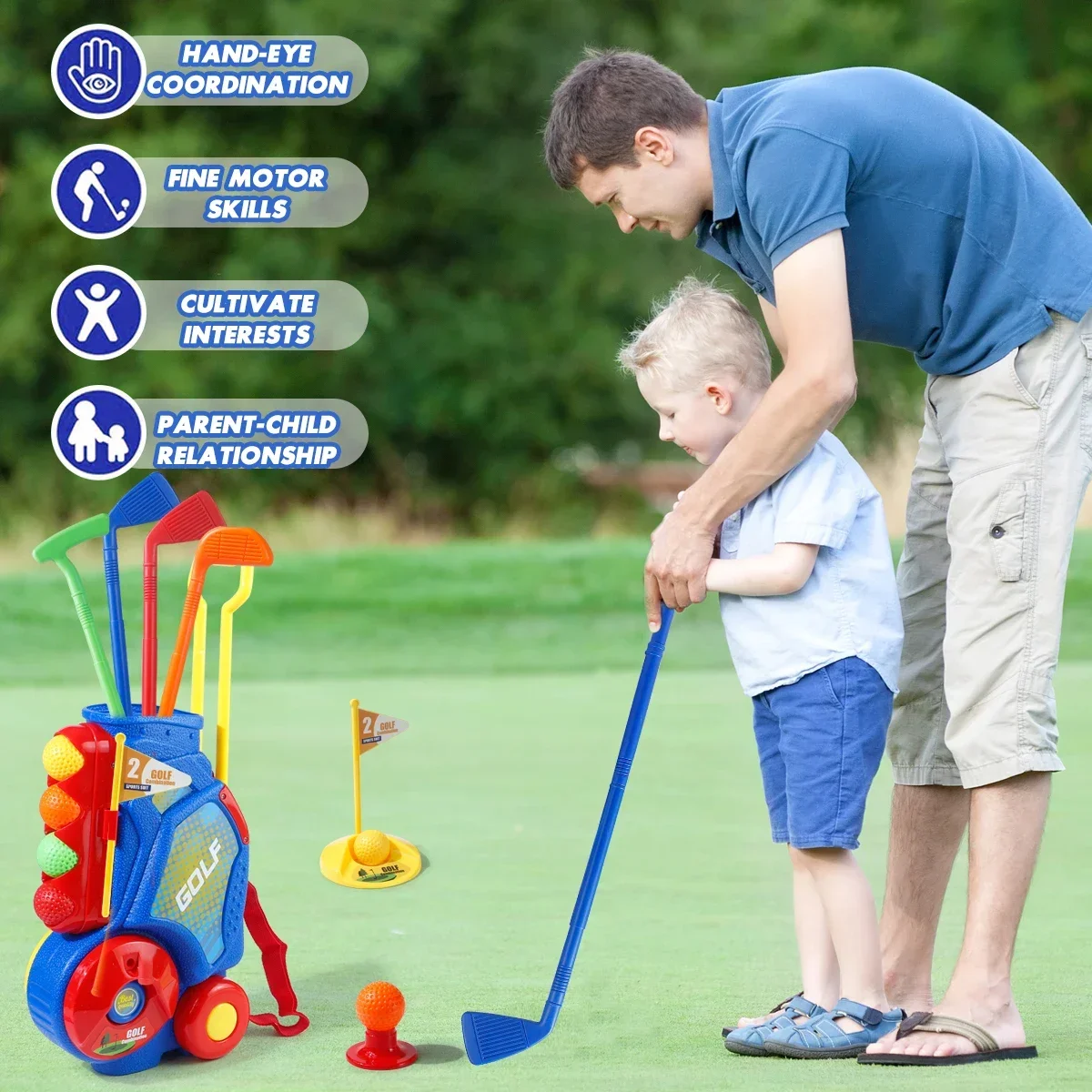 Upgraded Golf Toy Set with Golf Balls, Blue Golf Cart with Shoulder Strap, Indoor/Outdoor Sports Toy, Christmas/Thanksgiving
Upgraded Golf Toy Set with Golf Balls, Blue Golf Cart with Shoulder Strap, Indoor/Outdoor Sports Toy, Christmas/Thanksgiving