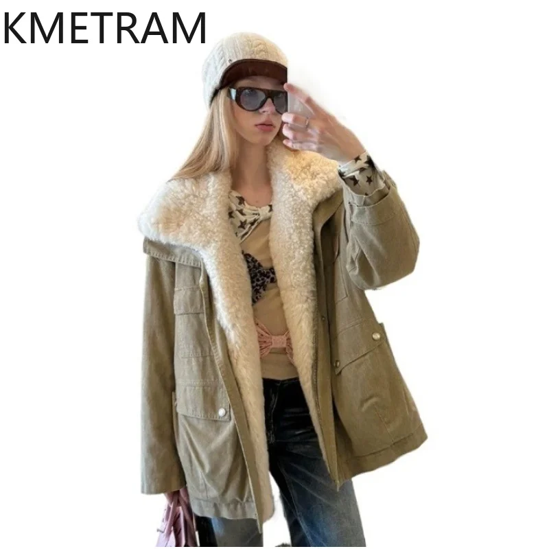 KMETRAM 90 White Goose Down Winter Jacket 2026 Vintage Detachable Sheep Fur Collar Women's Mid-Length Parka Coats Пальто Женское
KMETRAM 90 White Goose Down Winter Jacket 2026 Vintage Detachable Sheep Fur Collar Women's Mid-Length Parka Coats Пальто Женское