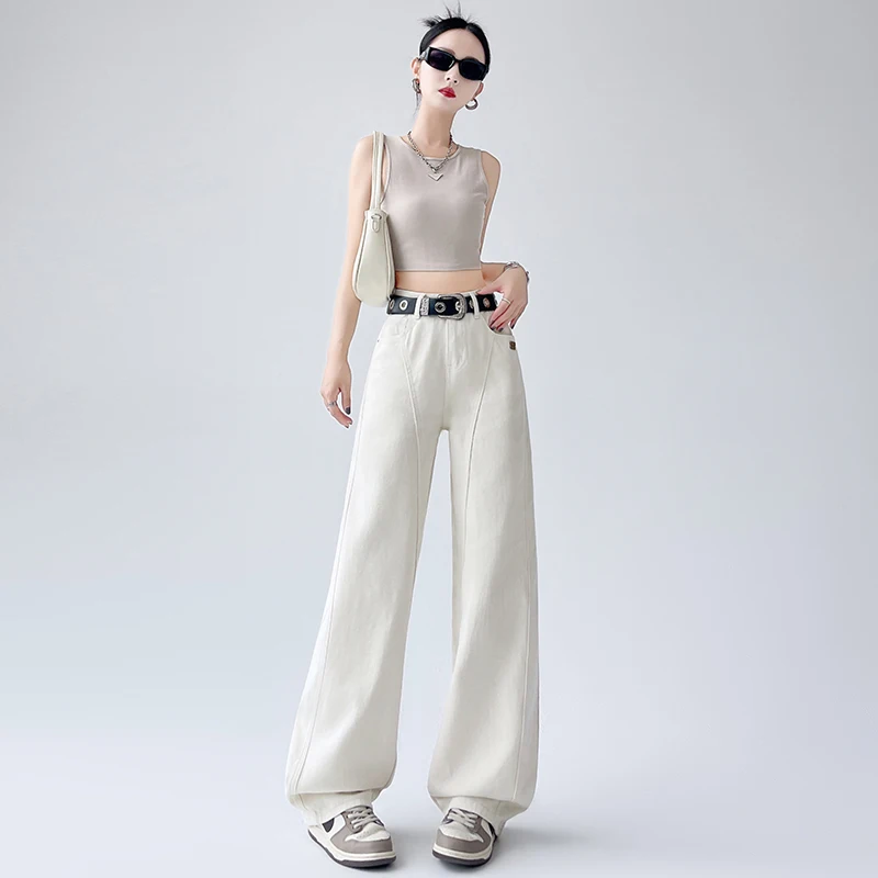 Straight Leg Casual Loose High Waist Jeans Relaxed Fit Trousers Wide Leg Pants Light Blue Apricot Color Autumn Early Season
Straight Leg Casual Loose High Waist Jeans Relaxed Fit Trousers Wide Leg Pants Light Blue Apricot Color Autumn Early Season
