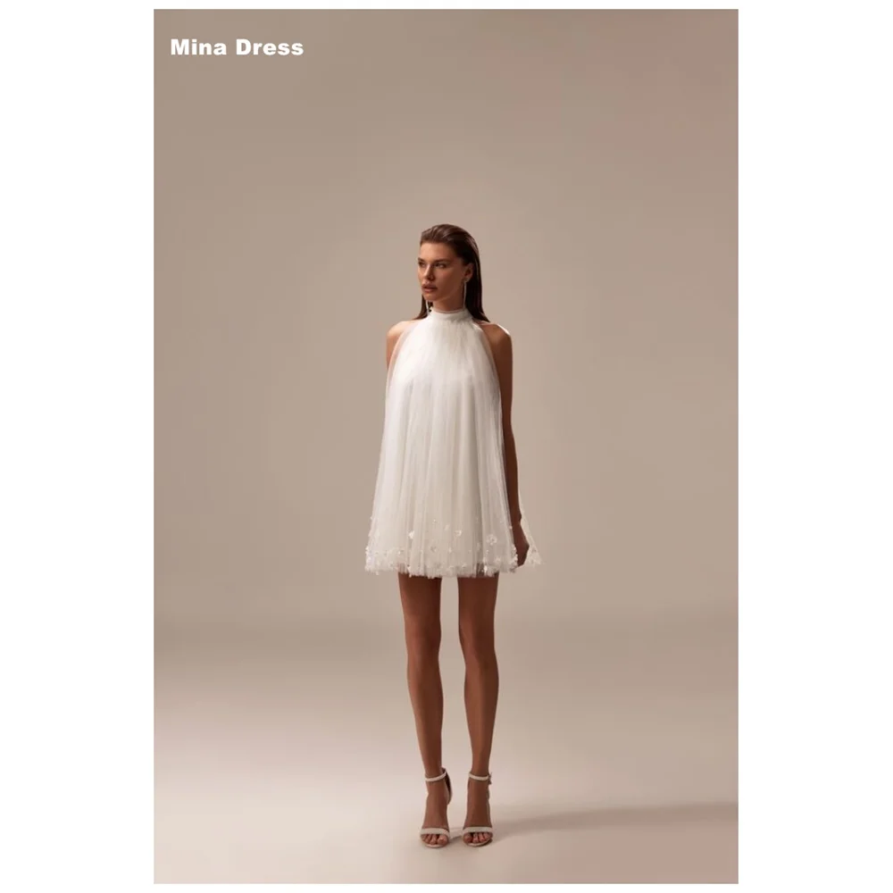 Mina Customized White High-neck A-line Short Pearl Sleeveless Flowers Evening Dresses for Special Occasions Prom Dress Women
Mina Customized White High-neck A-line Short Pearl Sleeveless Flowers Evening Dresses for Special Occasions Prom Dress Women