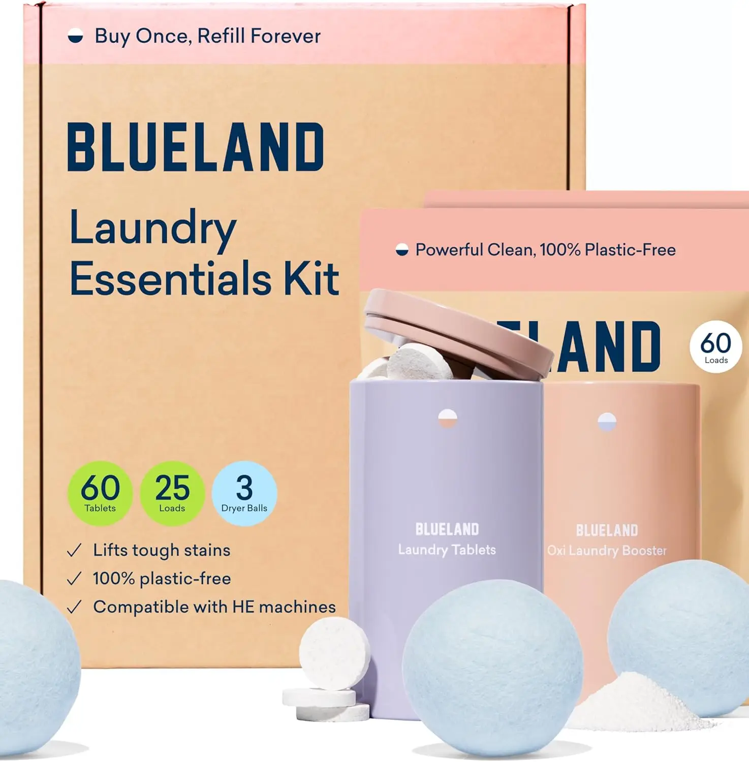 Plastic-Free Laundry Detergent Tablets & Wool Dryer Balls Kit - Eco-Friendly, Stain-Removing, Hypoallergenic for Family
Plastic-Free Laundry Detergent Tablets & Wool Dryer Balls Kit - Eco-Friendly, Stain-Removing, Hypoallergenic for Family