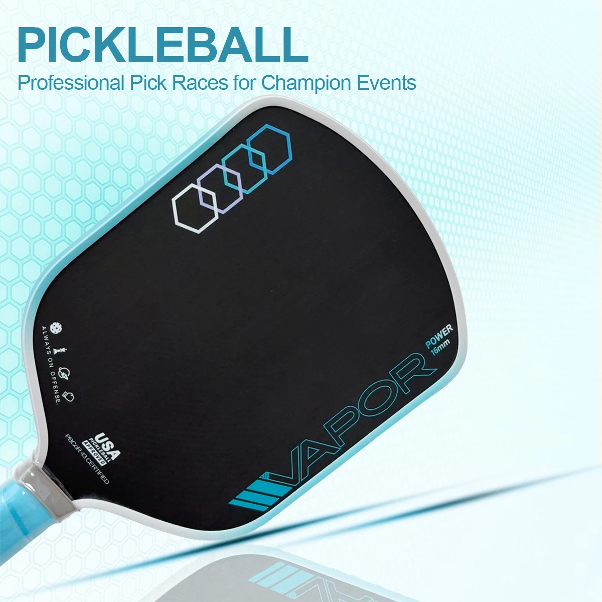 Professional Vapor Alpha Power Pickleball Paddle GEN3 Toray T700 Carbon Fiber Face High Power & Precision for Tournament Players
Professional Vapor Alpha Power Pickleball Paddle GEN3 Toray T700 Carbon Fiber Face High Power & Precision for Tournament Players