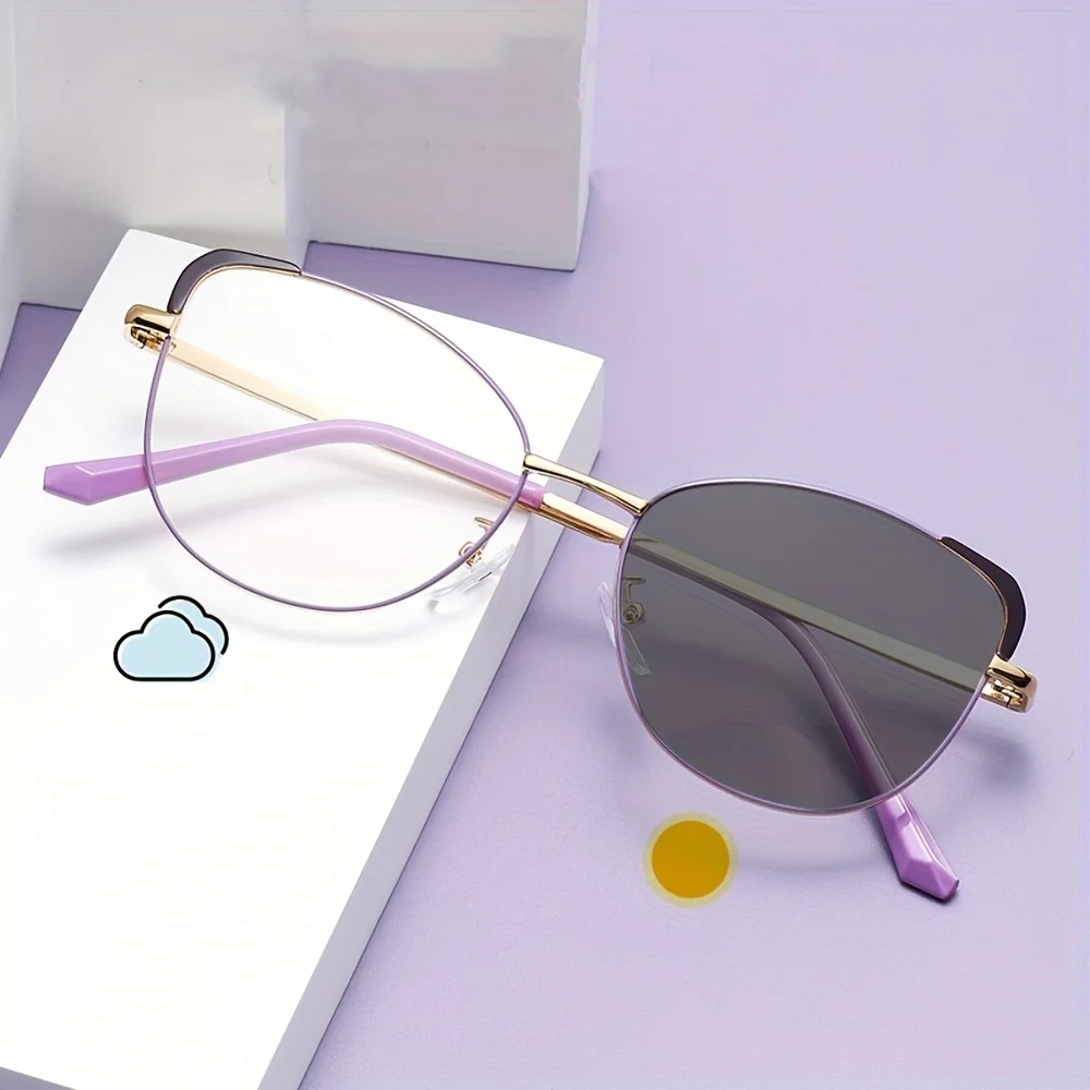 New retro personalized metal cat glasses frames for men and women, day and night use, anti-blue light, color-changing glasses
New retro personalized metal cat glasses frames for men and women, day and night use, anti-blue light, color-changing glasses