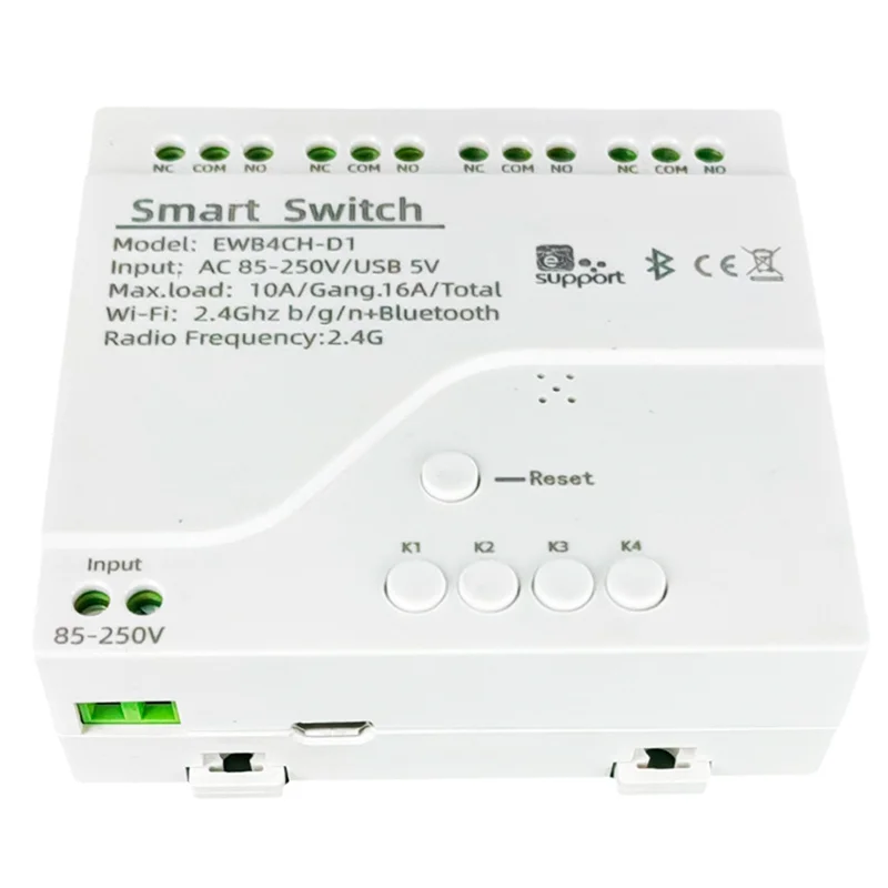 ABKQ-Ewelink Smart Switch 4-канальный Smart Wi-Fi Bluetooth Беспроводное сухое контактное реле Модуль переключателя APP Дистанционное управление 
ABKQ-Ewelink Smart Switch 4-канальный Smart Wi-Fi Bluetooth Беспроводное сухое контактное реле Модуль переключателя APP Дистанционное управление