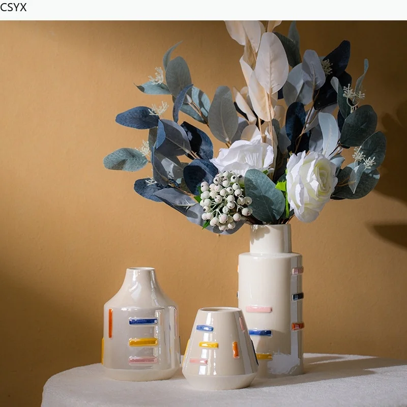 Ceramic Vase Colored Stripes Flower Vase Ceramic Handicrafts Flower Arrangement Accessories Terrarium Home Decoration
Ceramic Vase Colored Stripes Flower Vase Ceramic Handicrafts Flower Arrangement Accessories Terrarium Home Decoration
