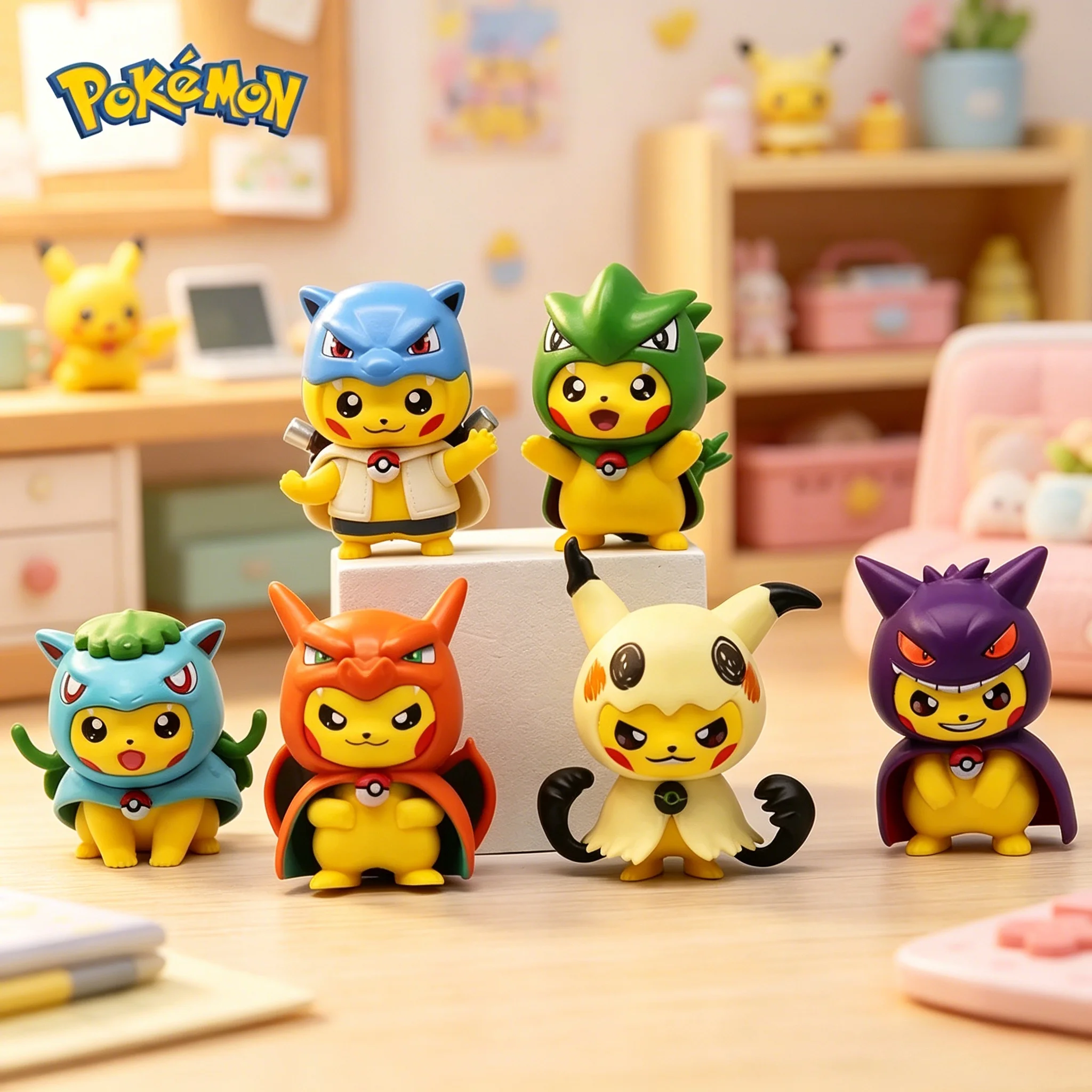 6Pcs/Set 2026 Pokemon Cosplay Figure Set Pikachu in Disguise Kawaii Action PVC Model Ornament Desktop Decoration Children's Toys
6Pcs/Set 2026 Pokemon Cosplay Figure Set Pikachu in Disguise Kawaii Action PVC Model Ornament Desktop Decoration Children's Toys