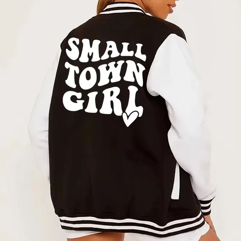 Small Town Girl Print Women Jacket Autumn Loose Baseball Uniform Harajuku Fleece Clothes Fashion Pocket Button Overcoat
Small Town Girl Print Women Jacket Autumn Loose Baseball Uniform Harajuku Fleece Clothes Fashion Pocket Button Overcoat