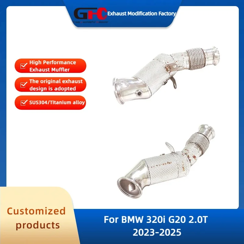 GFC Catless Downpipe Exhaust Pipe for BMW 320i G20 2.0T 2023-2025 High-Performance 304 Stainless Steel Exhaust System
GFC Catless Downpipe Exhaust Pipe for BMW 320i G20 2.0T 2023-2025 High-Performance 304 Stainless Steel Exhaust System