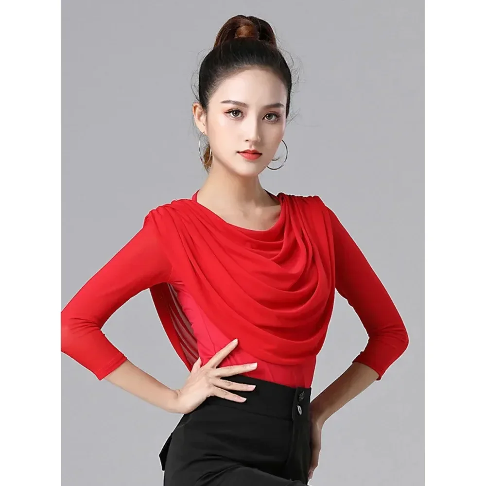 Elegant Slim Fit Ruffle Tassels Tops Dance Sports Costume Women Latin Top Waltz Adult Modern Wear Solid Color Samba Clothing
Elegant Slim Fit Ruffle Tassels Tops Dance Sports Costume Women Latin Top Waltz Adult Modern Wear Solid Color Samba Clothing