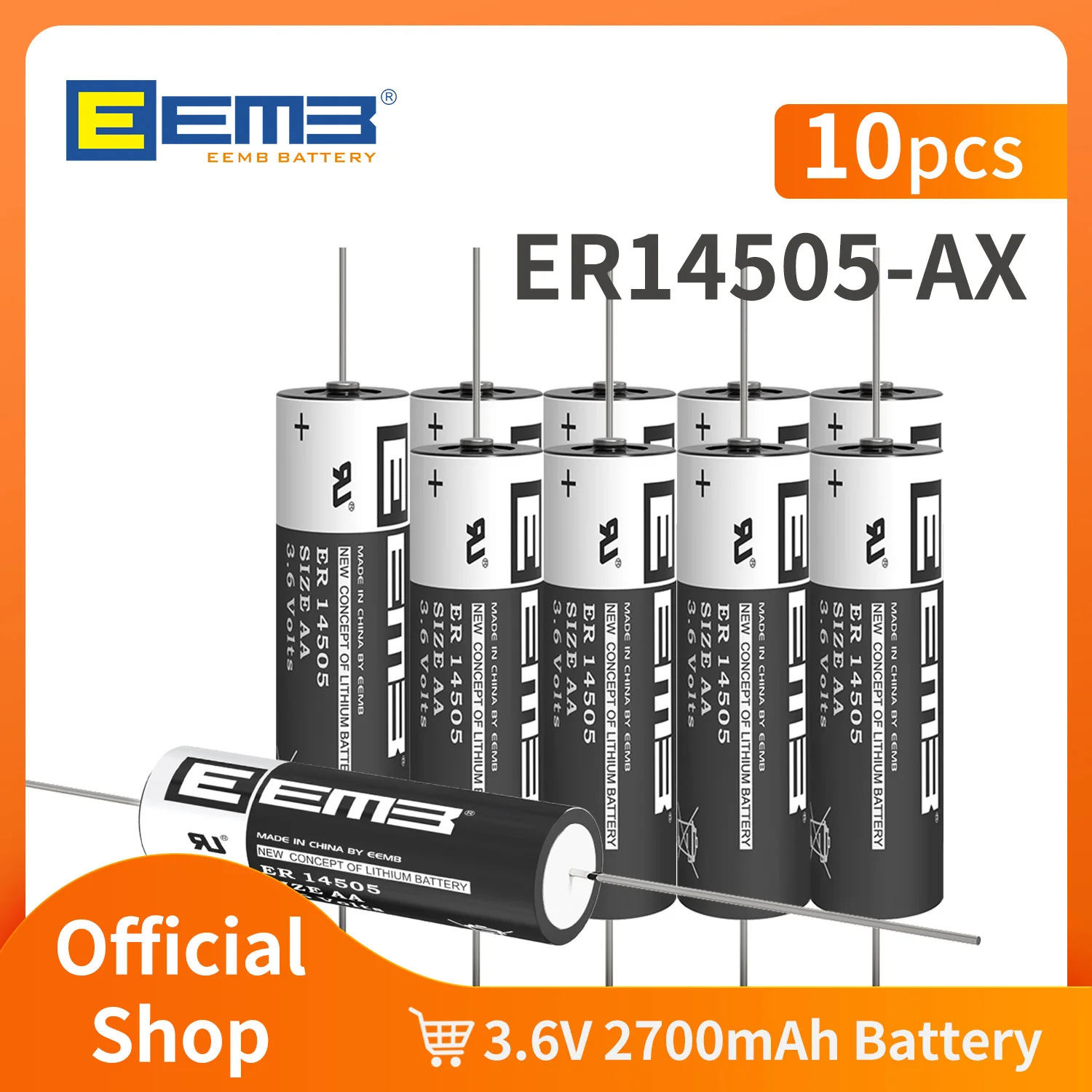 10PCS EEMB 3.6V AAsize Lithium Battery 2700mAh ERbattery14505-AX Non rechargeable Factory shipment
10PCS EEMB 3.6V AAsize Lithium Battery 2700mAh ERbattery14505-AX Non rechargeable Factory shipment