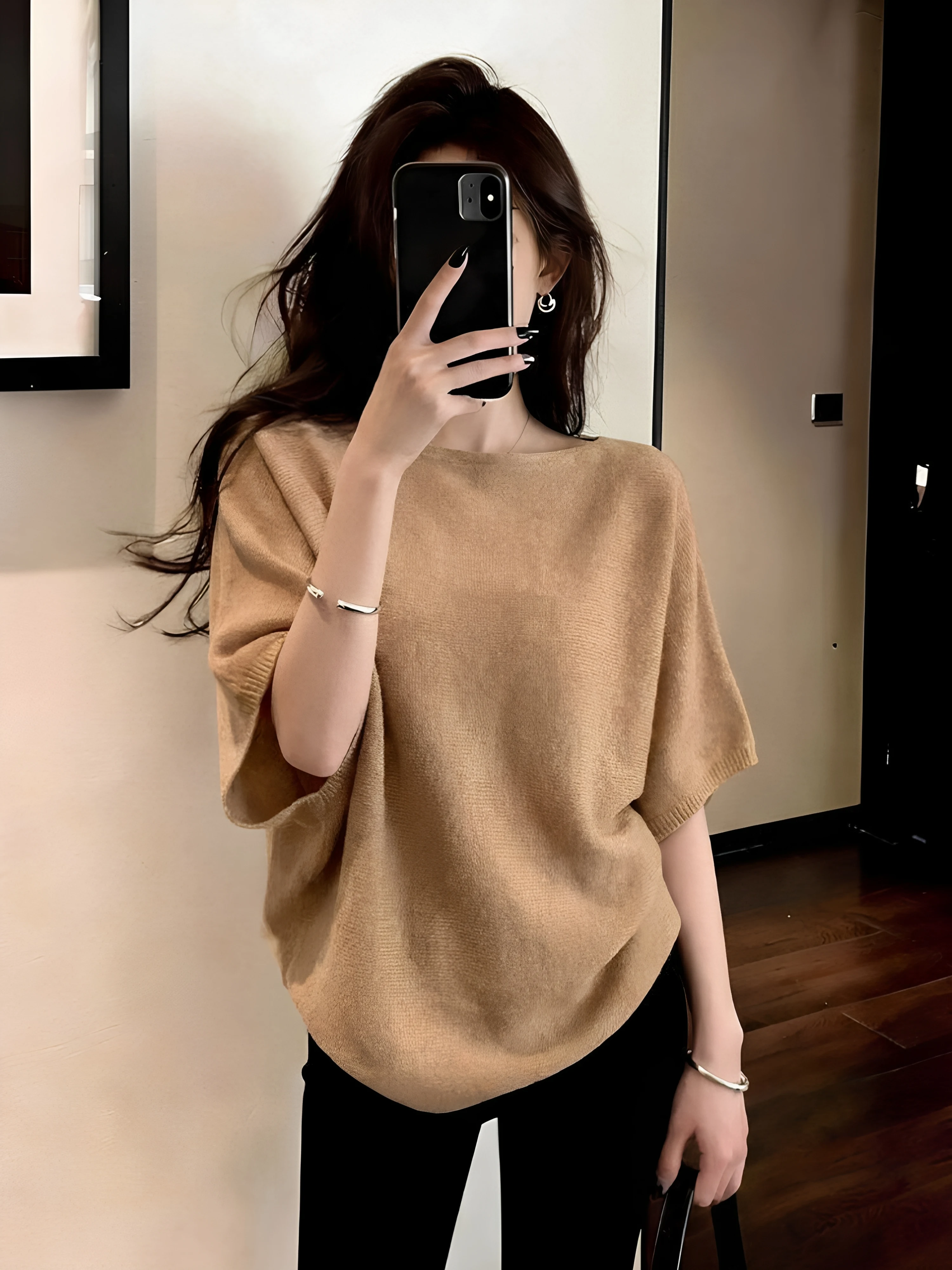 Large Size Knitted Top Korean Style Loose Short Sleeve round Neck Women's Summer T-Shirt Breathable Comfortable Casual Fashion
Large Size Knitted Top Korean Style Loose Short Sleeve round Neck Women's Summer T-Shirt Breathable Comfortable Casual Fashion