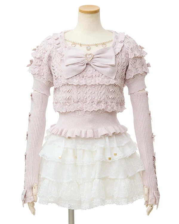 Japanese Style Girl Cute Sweet Cute Fashion Pullover Sweaters for Women Mine Mass-produced Big Bow Hollow Knitted Sweater Top
Japanese Style Girl Cute Sweet Cute Fashion Pullover Sweaters for Women Mine Mass-produced Big Bow Hollow Knitted Sweater Top