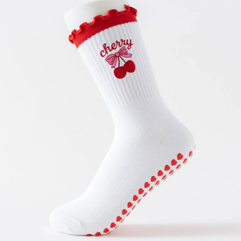 Ladies' non slip yoga socks, cute cherry pattern, non slip sole suitable for Pilates, dance, fitness - all year round
Ladies' non slip yoga socks, cute cherry pattern, non slip sole suitable for Pilates, dance, fitness - all year round