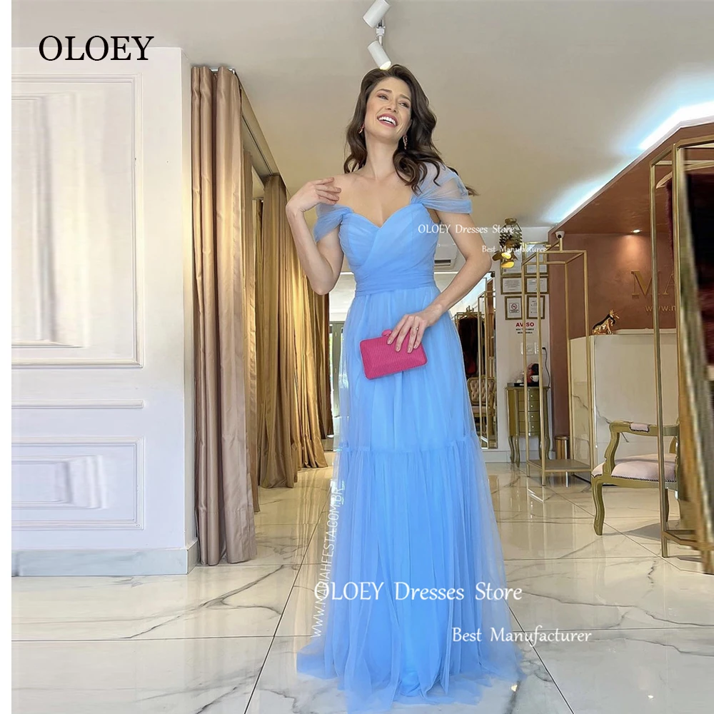 OLOEY Elegant Light Blue Tulle Long Prom Dresses Off the Shoulder Sexy Simple Arabic Women Evening Gowns Wedding Party Dress
OLOEY Elegant Light Blue Tulle Long Prom Dresses Off the Shoulder Sexy Simple Arabic Women Evening Gowns Wedding Party Dress