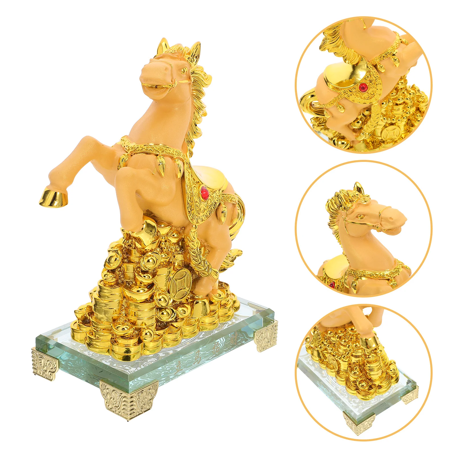 Lucky Golden Horse Statue Resin Zodiac Sculpture Tabletop Ornament Wealth Prosperity Home Office Decoration Gold Horse Statue
Lucky Golden Horse Statue Resin Zodiac Sculpture Tabletop Ornament Wealth Prosperity Home Office Decoration Gold Horse Statue