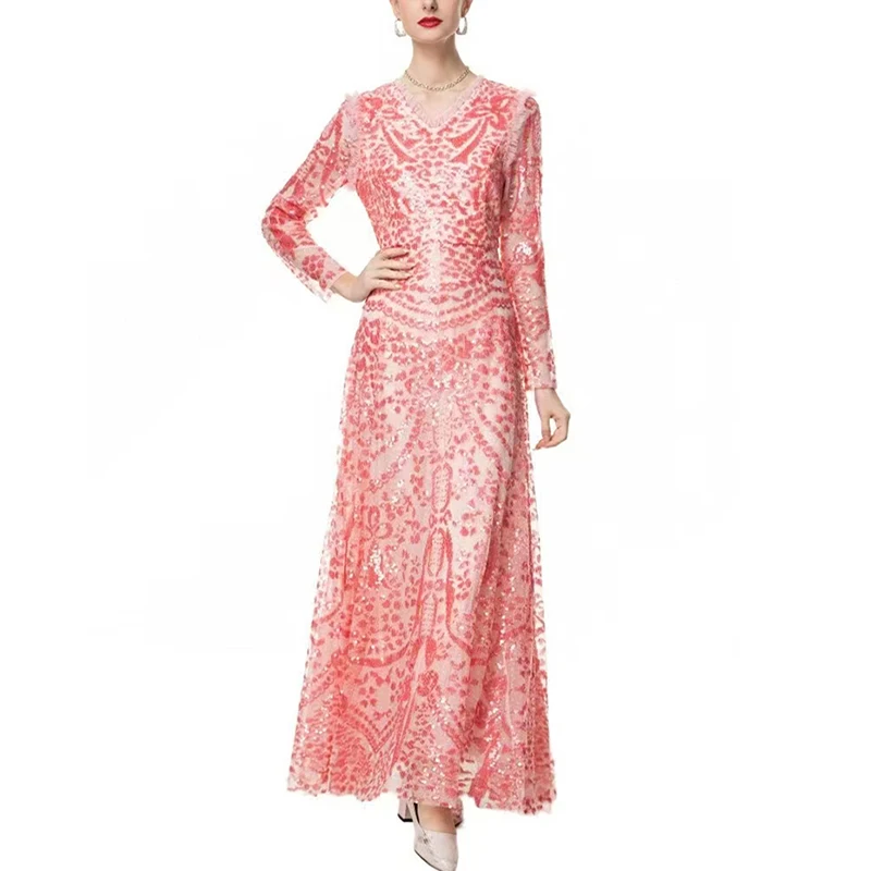 Spring/Summer New Banquet Evening Dress 2025 V-neck Long sleeved Women's Mesh Hollow + Sequin Fishtail Dress S-XXL
Spring/Summer New Banquet Evening Dress 2025 V-neck Long sleeved Women's Mesh Hollow + Sequin Fishtail Dress S-XXL