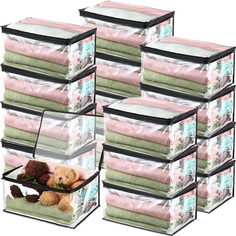 16 Pack Clear Storage Bags with Zipper and Handle for Clothes Heavy Duty Plastic Blanket Clothes Moving
16 Pack Clear Storage Bags with Zipper and Handle for Clothes Heavy Duty Plastic Blanket Clothes Moving