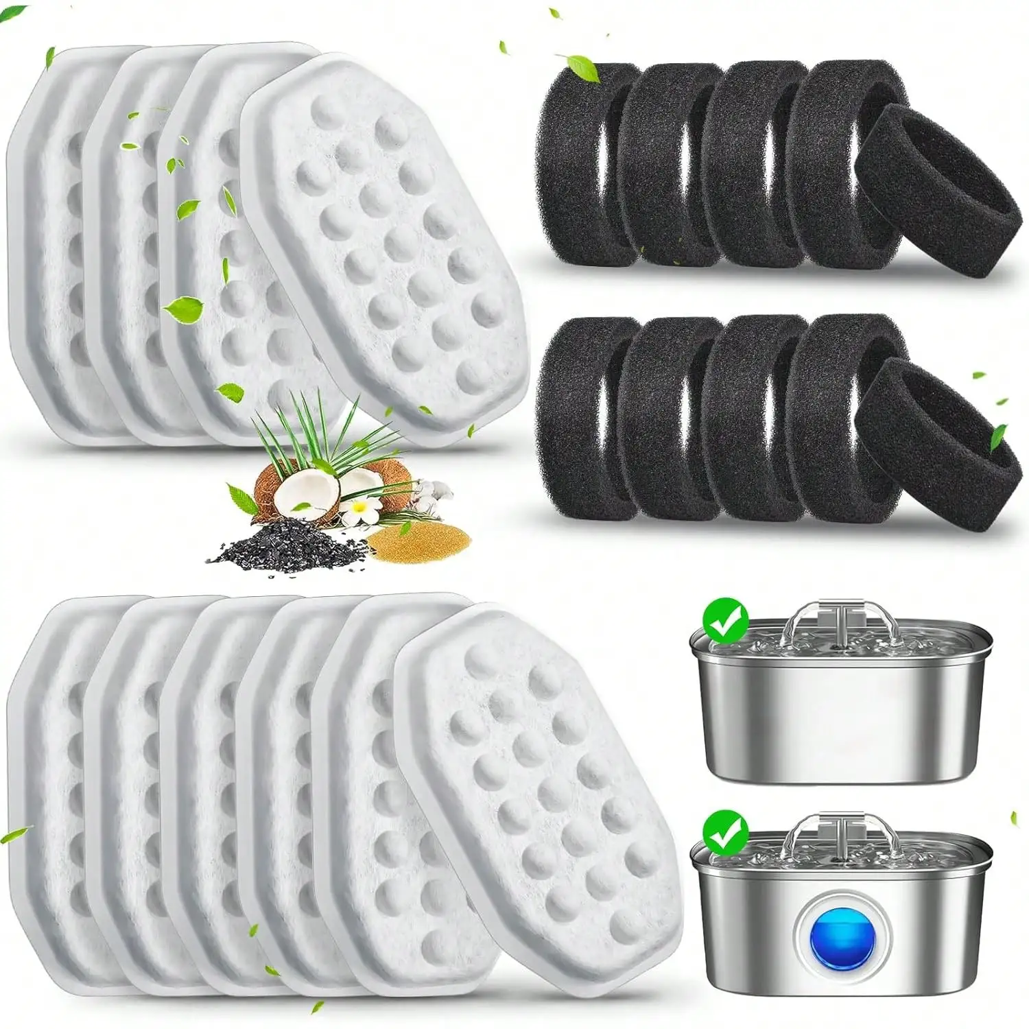 40-Pack Cat Water Fountain Filters With Sponges For 3.2L Fountain
40-Pack Cat Water Fountain Filters With Sponges For 3.2L Fountain