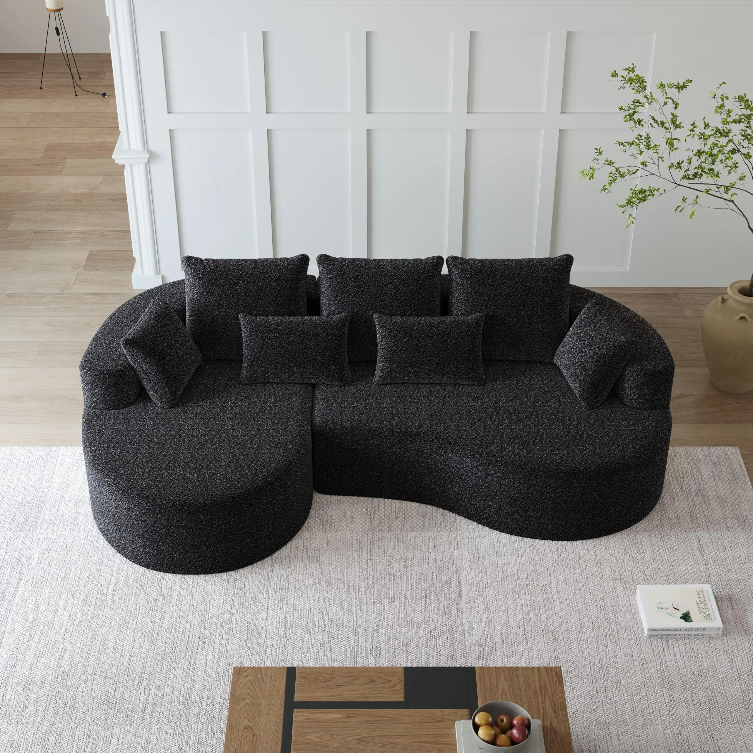 79.5 Inch Curved Boneless Foam Sofa 3-Seat Cloud Couch With Toss Pillows For Living Room Bedroom
79.5 Inch Curved Boneless Foam Sofa 3-Seat Cloud Couch With Toss Pillows For Living Room Bedroom