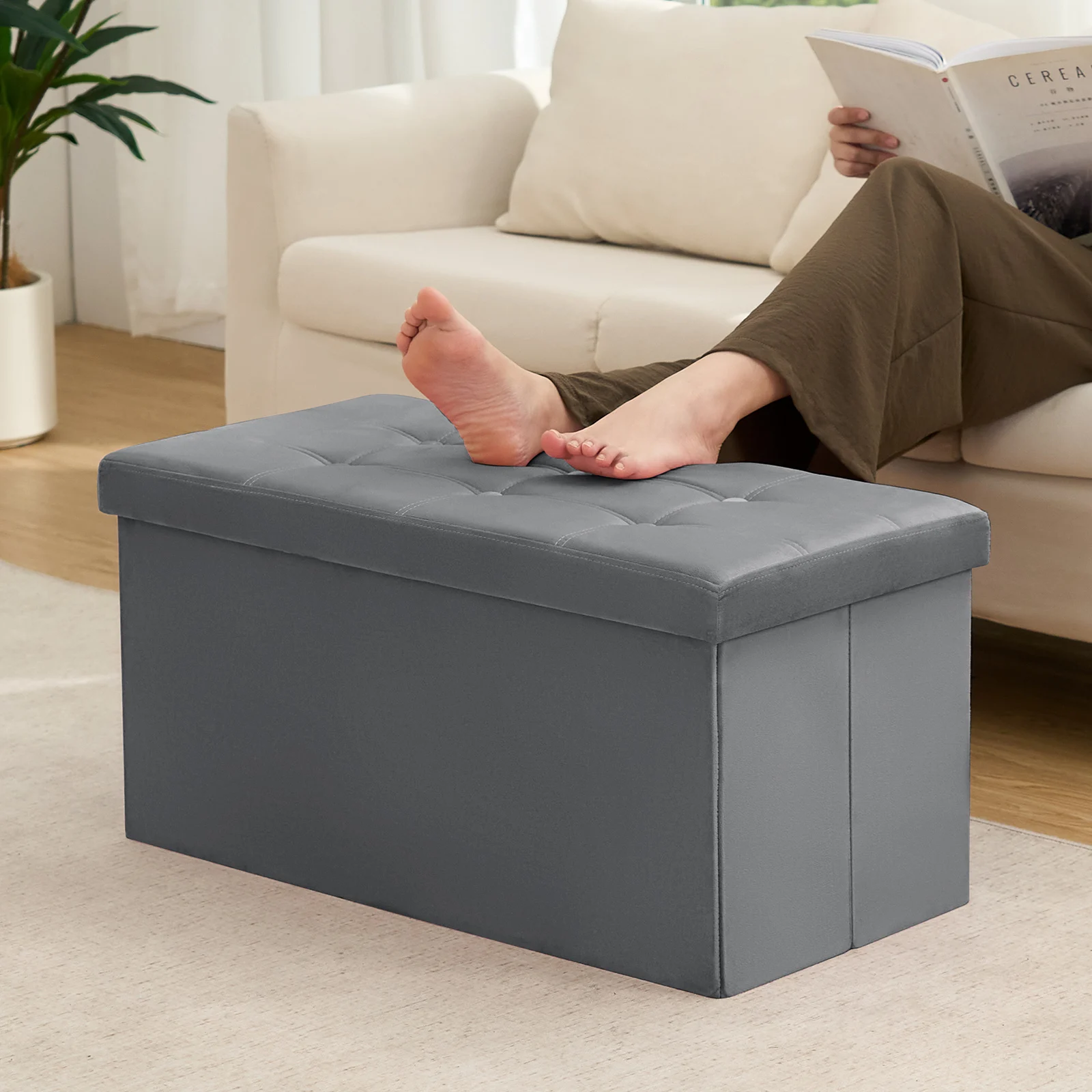 30 Inches Folding Storage Ottoman Bench Ottoman With Storage FootStool For Bedroom Living Room Holds Up To 570 Lb
30 Inches Folding Storage Ottoman Bench Ottoman With Storage FootStool For Bedroom Living Room Holds Up To 570 Lb