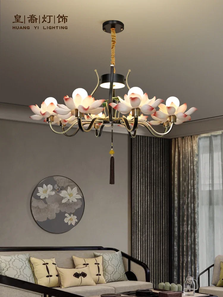 New Chinese Style Living Room Lotus Chandelier Zen Chinese Style Buddhist Hall Antique Lotus Tea Room Dining Room
New Chinese Style Living Room Lotus Chandelier Zen Chinese Style Buddhist Hall Antique Lotus Tea Room Dining Room