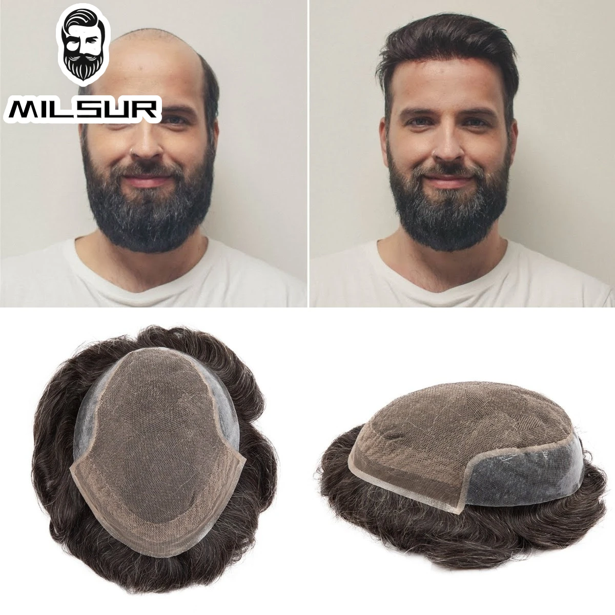 Men Toupee Lace PU Base Wigs For Men 120% Density Men's Hair Pieces Male Human Hair Prosthesis Man OCT Natural Hair System Unit
Men Toupee Lace PU Base Wigs For Men 120% Density Men's Hair Pieces Male Human Hair Prosthesis Man OCT Natural Hair System Unit