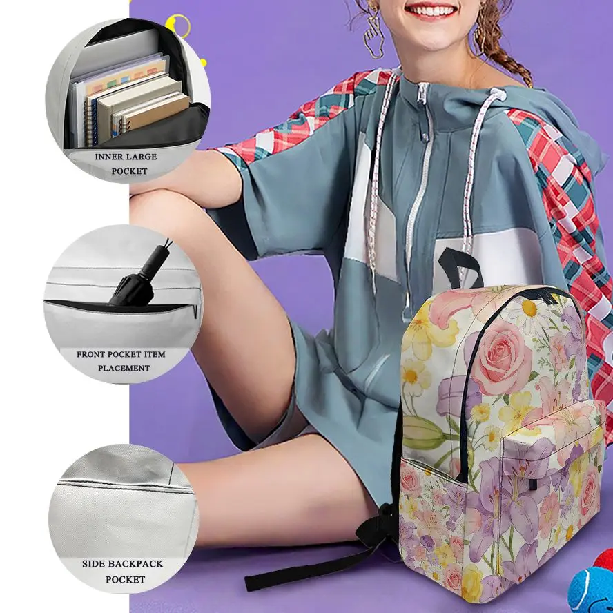 Charming Flower Print Backpack- Versatile Daypack for School & Daily Use, Girly Style
Charming Flower Print Backpack- Versatile Daypack for School & Daily Use, Girly Style