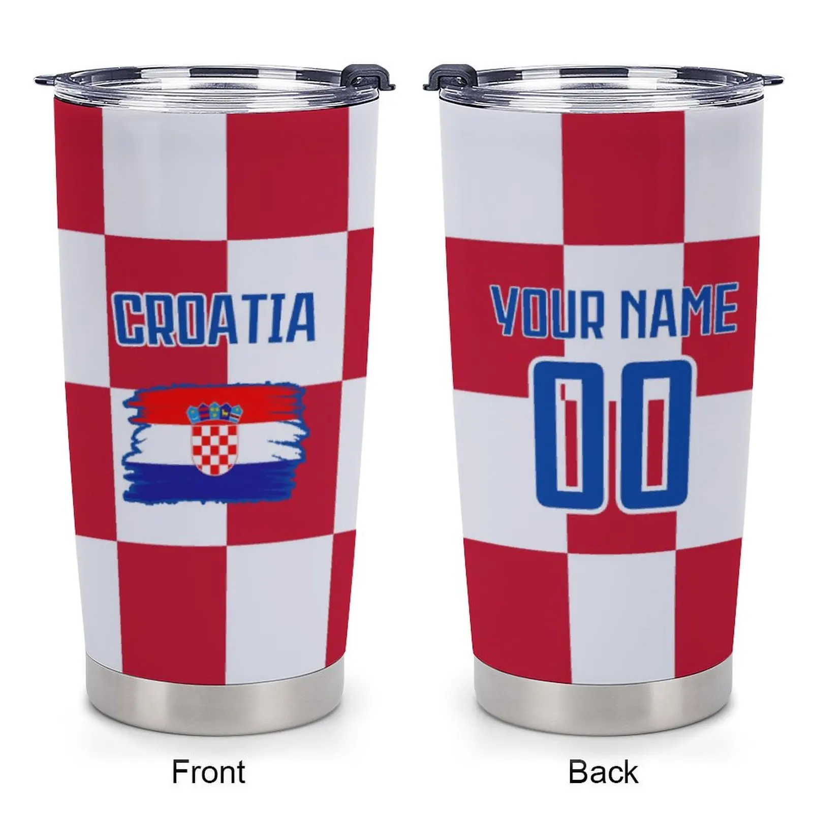 Custom Croatia Soccer Insulated Tumbler Personalized Stainless Steel Coffee Travel Mug 20oz with Name Number Men Women Fan Gifts
Custom Croatia Soccer Insulated Tumbler Personalized Stainless Steel Coffee Travel Mug 20oz with Name Number Men Women Fan Gifts