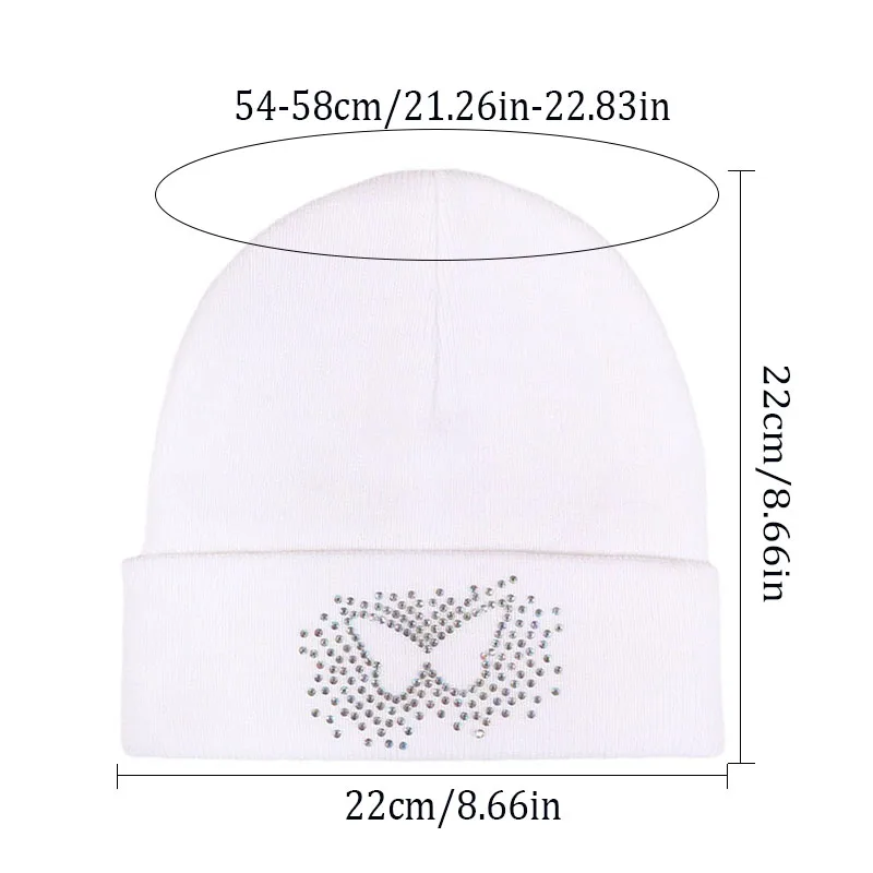Butterfly Sequin Knitted Hat Rhinestone Brimless Hat Breathable and Warm Winter Hat Fashionable and Trendy Solid Color Hat
Butterfly Sequin Knitted Hat Rhinestone Brimless Hat Breathable and Warm Winter Hat Fashionable and Trendy Solid Color Hat