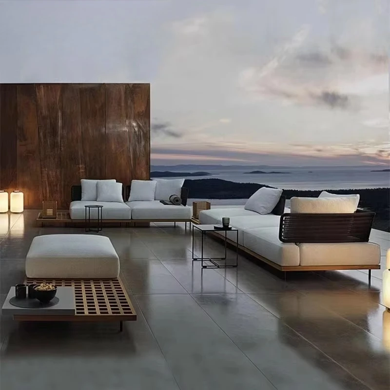 Modern Outdoor Sofa Set with Weather Resistant Teak Wood and UV-Resistant PE Rattan for Hotel & Villa Use
Modern Outdoor Sofa Set with Weather Resistant Teak Wood and UV-Resistant PE Rattan for Hotel & Villa Use
