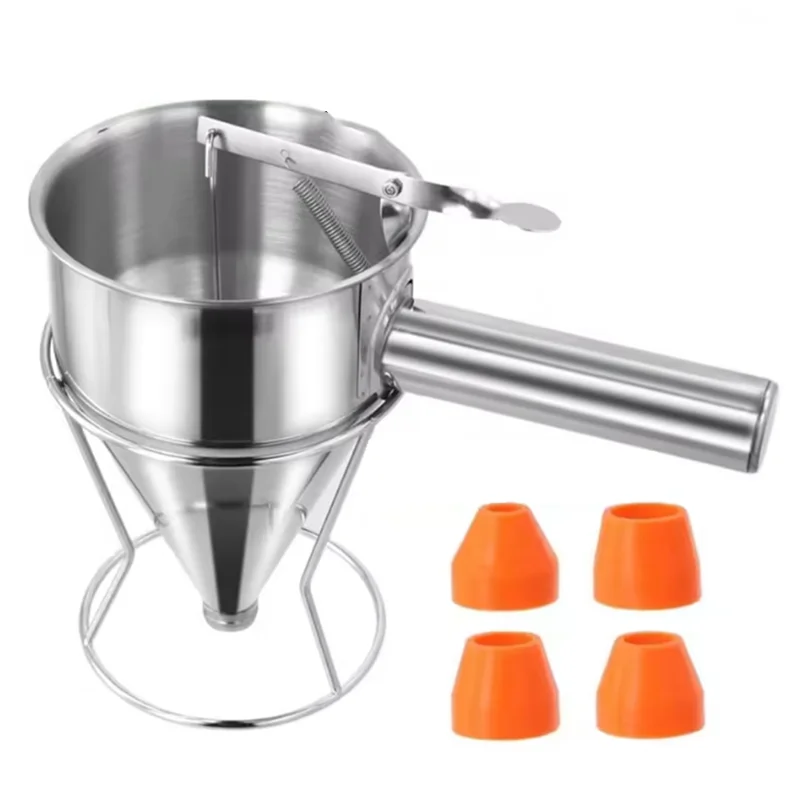 Stainless Steel Funnel Dispenser With 4 Leak Rack Octopus Fish Ball Kitchen Tools-Best Selling
Stainless Steel Funnel Dispenser With 4 Leak Rack Octopus Fish Ball Kitchen Tools-Best Selling