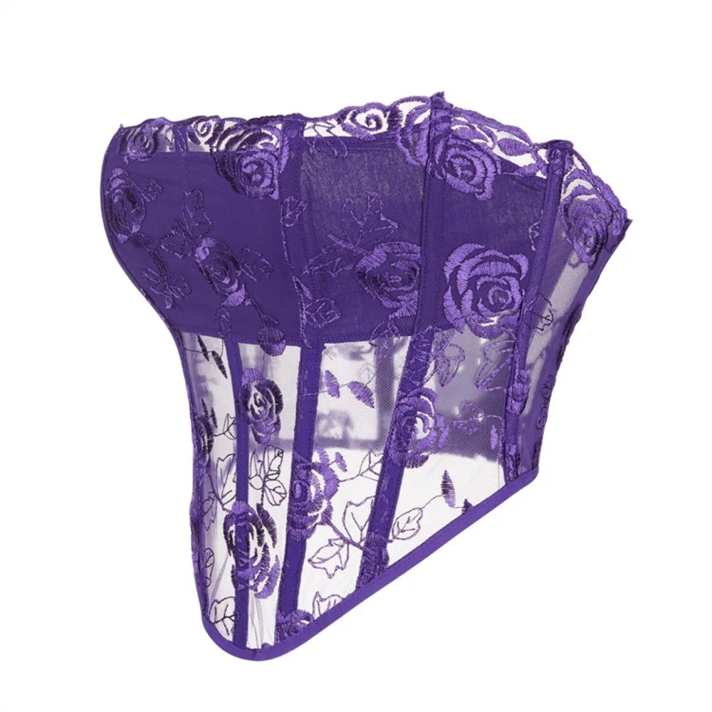 Mesh Breathable Floral Corset Top Anti-slip Lace Up Strapless Crop Top Women Sexy Summer Party Bustier Shapewear Lingerie
Mesh Breathable Floral Corset Top Anti-slip Lace Up Strapless Crop Top Women Sexy Summer Party Bustier Shapewear Lingerie