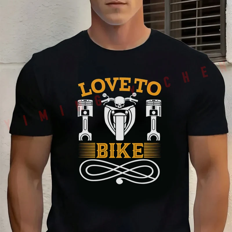 Love To Bike Skull Motorcycle T-Shirt Men‘s Cotton Summer Short-sleeved Casual Streetwear Tops Tee
Love To Bike Skull Motorcycle T-Shirt Men‘s Cotton Summer Short-sleeved Casual Streetwear Tops Tee