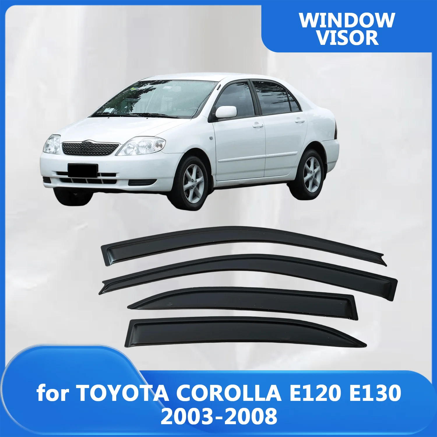 Window Visor for TOYOTA COROLLA E120/E130 2003 2004 2005 2006 2007 2008 Wind Deflectors Rain Guards Door Visor Vent
Window Visor for TOYOTA COROLLA E120/E130 2003 2004 2005 2006 2007 2008 Wind Deflectors Rain Guards Door Visor Vent
