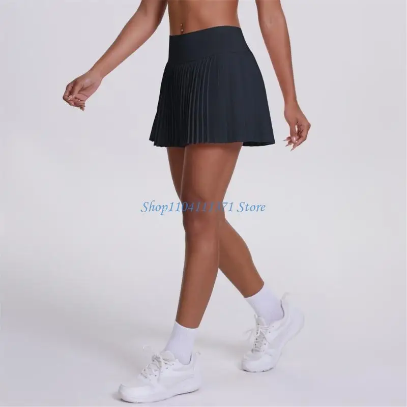 P9FC Women Pleated Tennis Skirt High Waist Athletic Skorts Skirt With Shorts Pocket 12 S2703ecb2f84243218e731217091591bfl