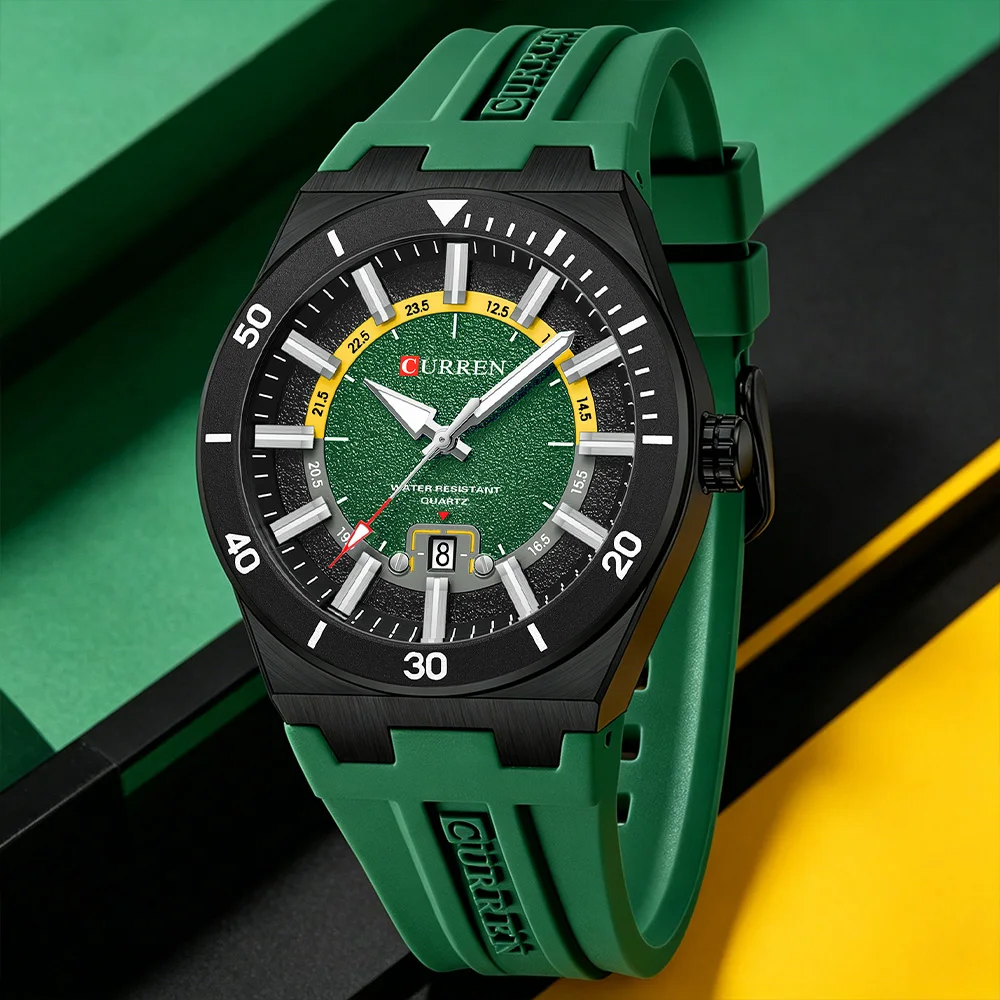 CURREN Luxury Sport Men Watch with Silicone Strap Fahsion Design Dial Luminous Hands Casual Quartz Wristwatch Relógio masculino
CURREN Luxury Sport Men Watch with Silicone Strap Fahsion Design Dial Luminous Hands Casual Quartz Wristwatch Relógio masculino