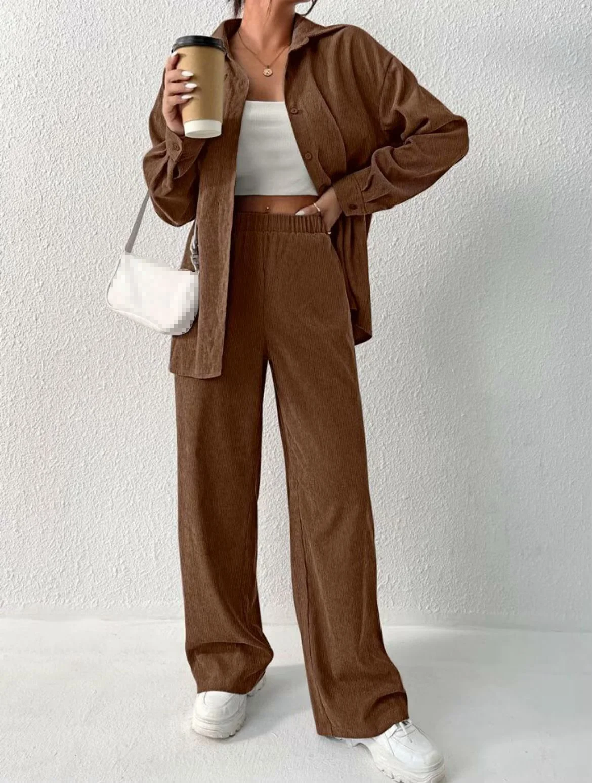Women's 2023 Autumn New Arrival Temperament Solid Color Long Sleeve Shirt Jacket Wide Leg Pants Casual Two-piece Set
Women's 2023 Autumn New Arrival Temperament Solid Color Long Sleeve Shirt Jacket Wide Leg Pants Casual Two-piece Set