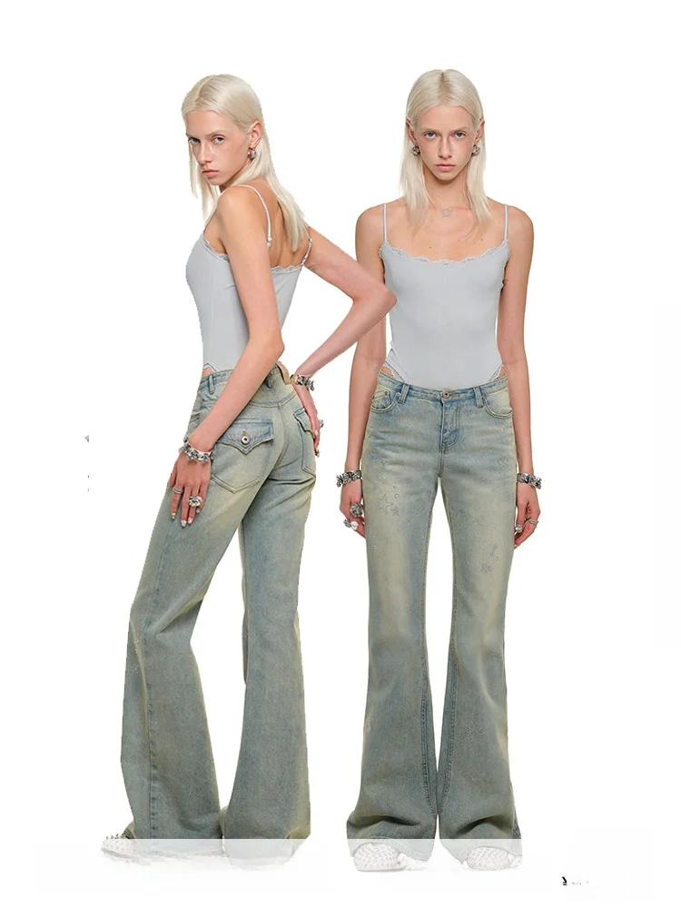 1JINN STUDIO Women's Slim Fit Low Waist Bell Bottom Jeans Casual Washed Denim Blue Vintage Style Commute Spring Autumn
1JINN STUDIO Women's Slim Fit Low Waist Bell Bottom Jeans Casual Washed Denim Blue Vintage Style Commute Spring Autumn
