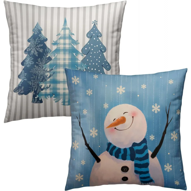 Зимний комплект подушек со снеговиком, водная сетка буйвола, дерево, снежинка, ледяной кристалл, снег, подходит для дома, дивана-кровати, комплект из 2 предметов
Зимний комплект подушек со снеговиком, водная сетка буйвола, дерево, снежинка, ледяной кристалл, снег, подходит для дома, дивана-кровати, комплект из 2 предметов