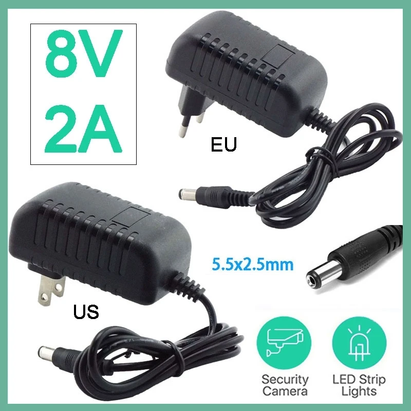 8V 2A 2000ma Power Supply AC DC Adapter Converter Wall Charger 100-240V Led Transformer 8volt Switching Power Supplies E3
8V 2A 2000ma Power Supply AC DC Adapter Converter Wall Charger 100-240V Led Transformer 8volt Switching Power Supplies E3