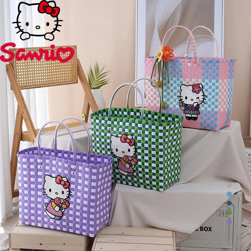 HelloKitty 2026 New Handmade Woven Bag Fashionable and High-quality Beach Bag Cartoon Cute Large Capacity Women's Storage Bag
HelloKitty 2026 New Handmade Woven Bag Fashionable and High-quality Beach Bag Cartoon Cute Large Capacity Women's Storage Bag
