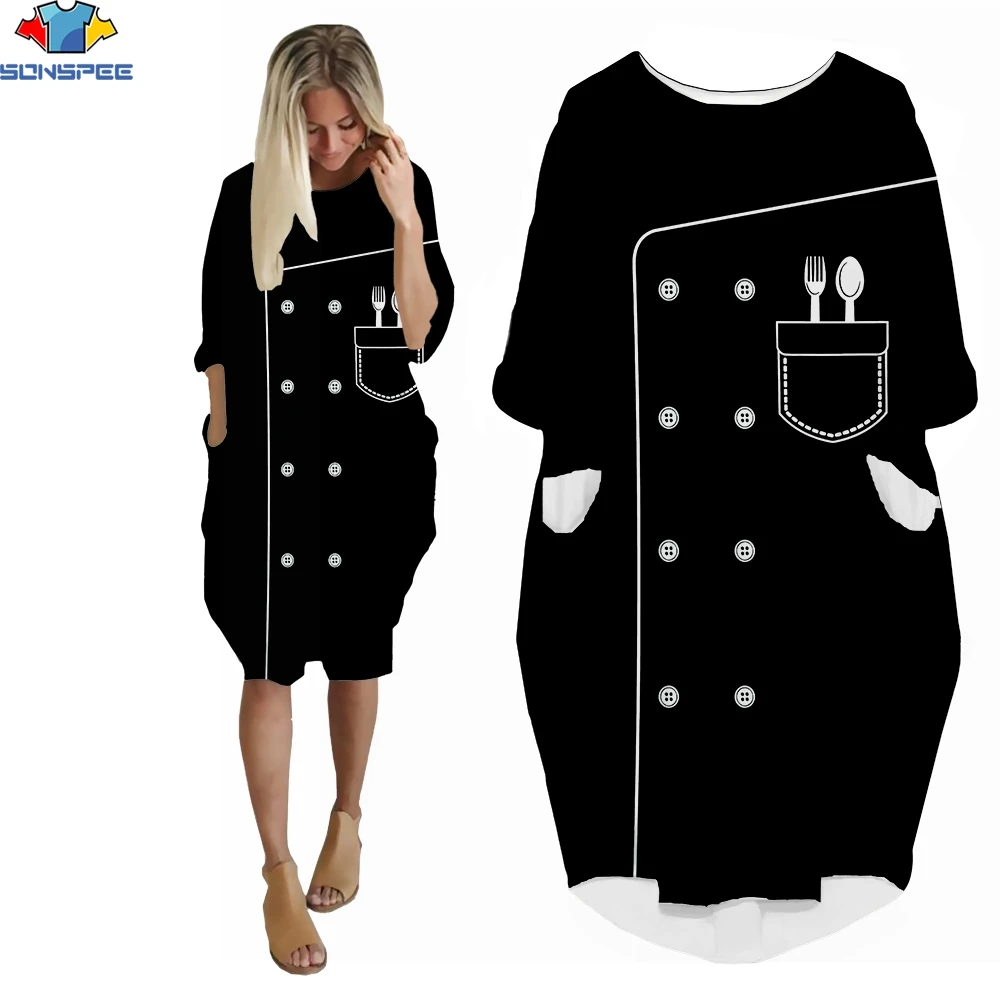 SONSPEE 3D Print Women's Pocket Dress Summer New Product Chef Knife Fork Kitchen Fun Round Neck Polyester Party Shopping Skirt
SONSPEE 3D Print Women's Pocket Dress Summer New Product Chef Knife Fork Kitchen Fun Round Neck Polyester Party Shopping Skirt