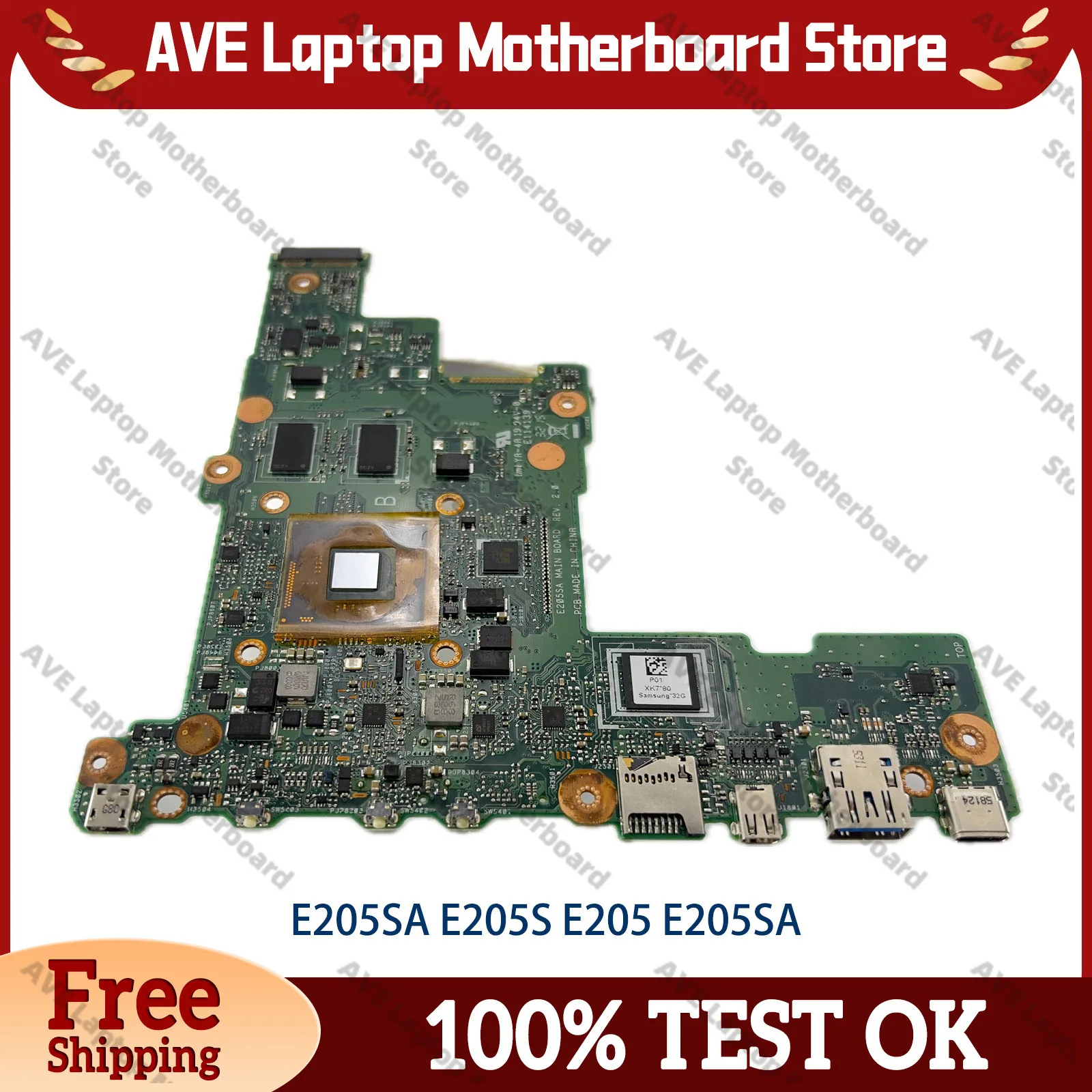 E205SA Laptop Motherboard For ASUS EeeBook E205S L205SA E205SA TP200SA E205S Notebook Mainboard With Celeron CPU 104% tests OK
E205SA Laptop Motherboard For ASUS EeeBook E205S L205SA E205SA TP200SA E205S Notebook Mainboard With Celeron CPU 104% tests OK