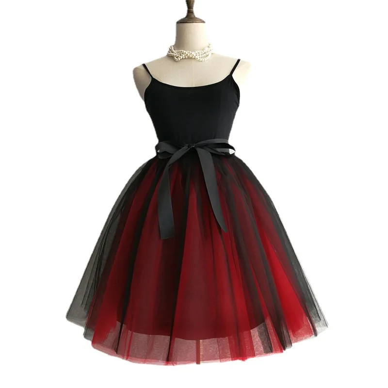 Black and red two-color spliced pleated skirt 7-layer mesh skirt 2026 new fashionable ballet skirt adult high waist street trend
Black and red two-color spliced pleated skirt 7-layer mesh skirt 2026 new fashionable ballet skirt adult high waist street trend
