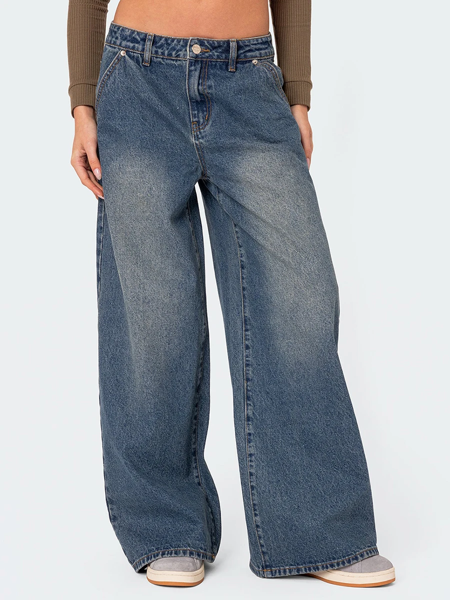 New Fashion Womens Spring Summer Denim Pants Retro Casual Wide Leg Trousers With Multi Pockets Club Street Style Hot Sale S-XL
New Fashion Womens Spring Summer Denim Pants Retro Casual Wide Leg Trousers With Multi Pockets Club Street Style Hot Sale S-XL