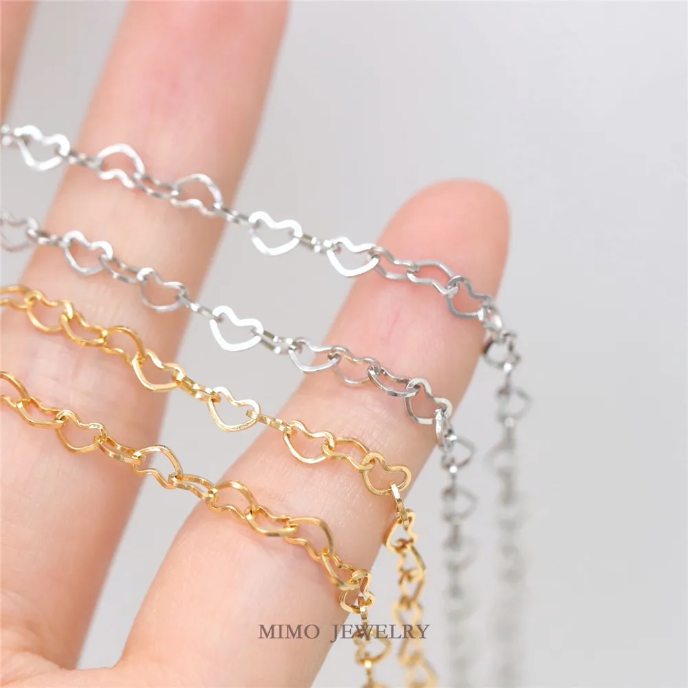 Titanium Steel Gold Plated Love Heart Shaped Chain Loose Chain Peach Heart DIY Handmade Necklace Bracelet Accessories M-028
Titanium Steel Gold Plated Love Heart Shaped Chain Loose Chain Peach Heart DIY Handmade Necklace Bracelet Accessories M-028