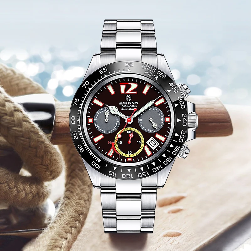 Masweiton Solar Powered Watch, Men's Black Submariner Style Watch, Business Fashion Multi-Function Solar Large Dial Dive Watch f
Masweiton Solar Powered Watch, Men's Black Submariner Style Watch, Business Fashion Multi-Function Solar Large Dial Dive Watch f
