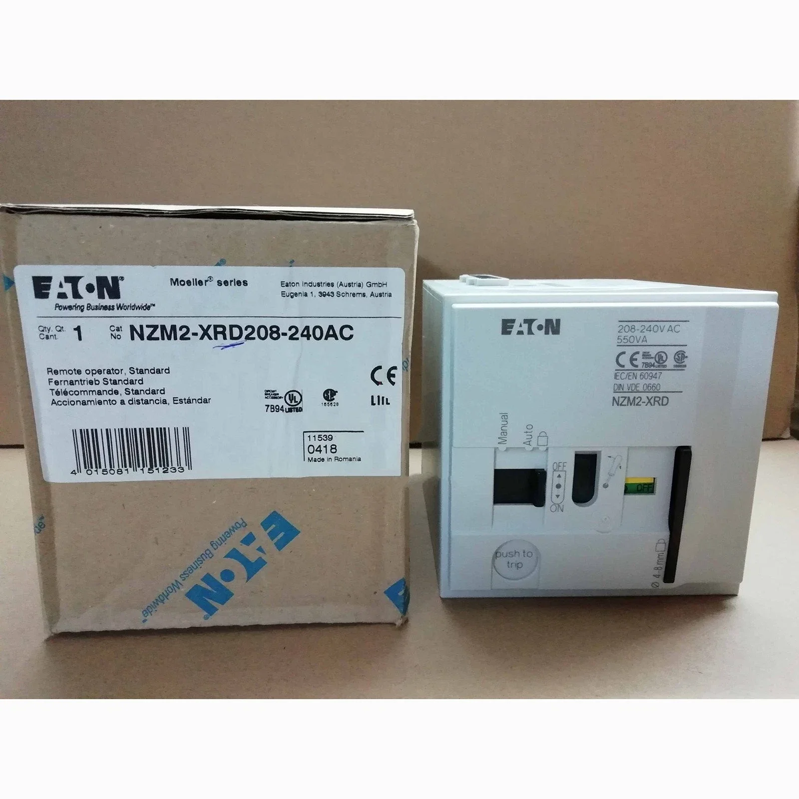 NZM2-XRD208-240VAC 115391 Molded Case Circuit Breaker. Remote operator, 208-240VAC, standard
NZM2-XRD208-240VAC 115391 Molded Case Circuit Breaker. Remote operator, 208-240VAC, standard